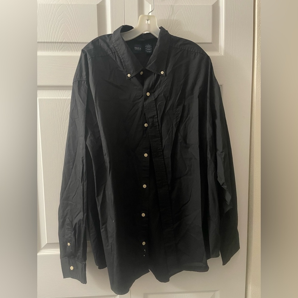 Basic Editions size 3XL, black button down shirt